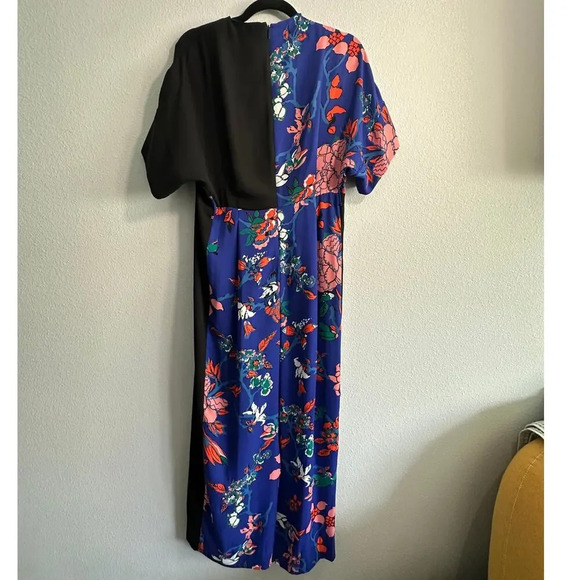 Diane Von Furstenberg Karissa Silk Blend Chiffon Floral Print Wrap Jumpsuit 6 - Picture 12 of 14